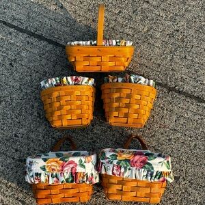 Longaberger Hand Woven Basket Set of 5